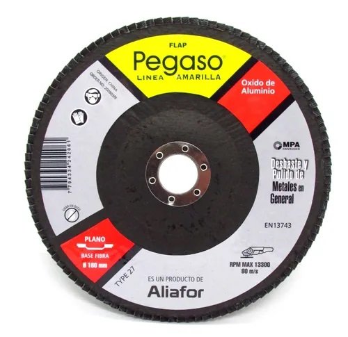 DISCO FLAP 115 PEGASO LINEA AMARILLA FIBRA VIDRIOOXIDO AL