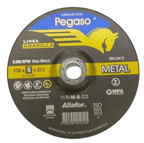 DISCO PEGASO 115MM DESBASTE AMARILLO