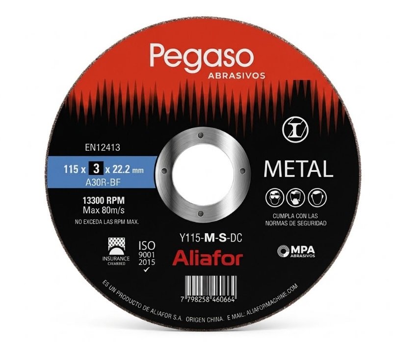 DISCO PEGASO CORTE METAL C/DEPRIMIDO 115MM Y115-M-S-DC