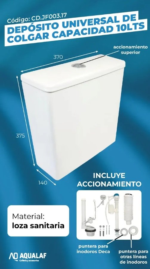 DEPOSITO UNIVERSAL DE COLGAR 10LT AQUALAF