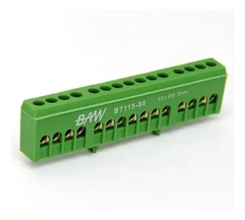 BORNERA REPARTIDORA MODULAR P/DIN BAW - 15 TORNILLOS 6MM
