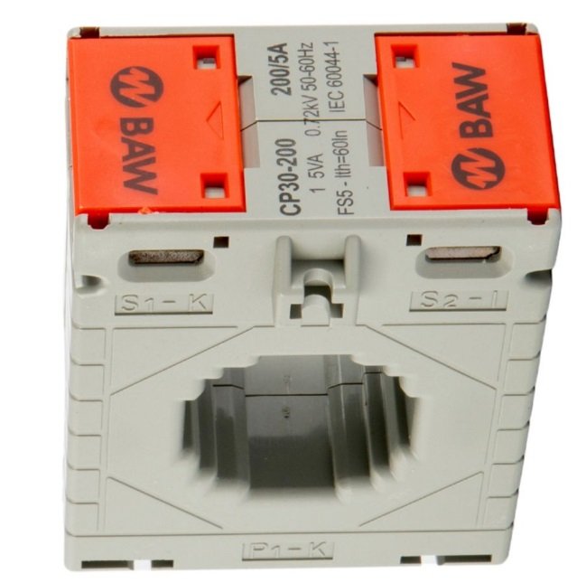 TRANSFORMADOR DE CORRIENTE BAW 200/5A CP30-200