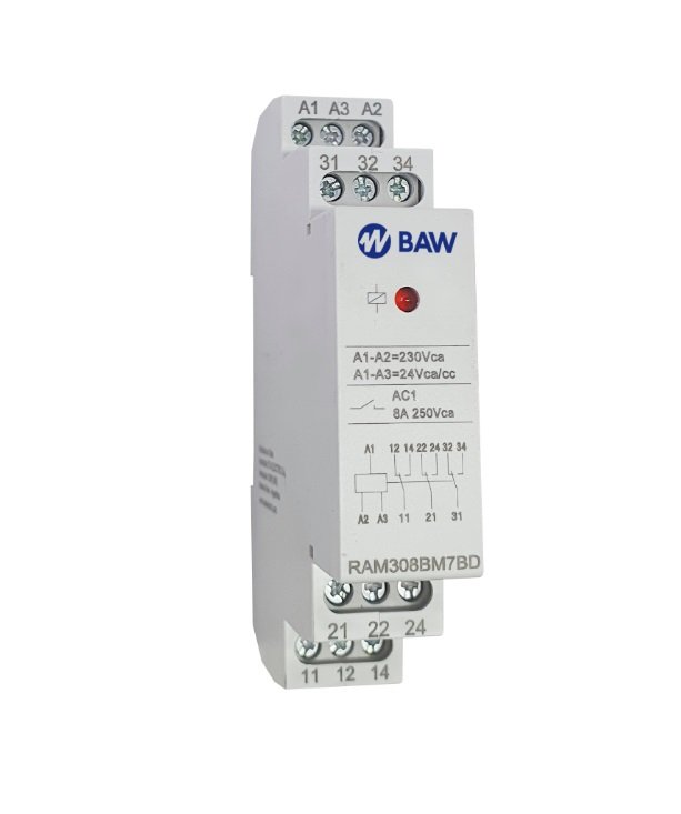 RELE AUX. 3 O-C BAW RAM 308 BM/BD RAM308BM7BD