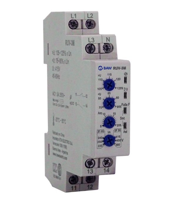 RELE DE TENSION 3F-3/4H 220/415V BAW RUV-3M