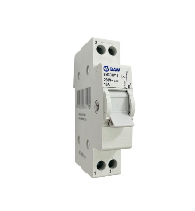 CONMUTADORA MODULAR 1-0-2 1P 16A BAW SM3D1P16