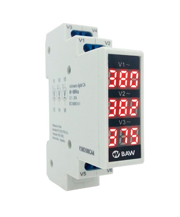 VOLTIMETRO DIGITAL TRIFASICO BAW V3MD500CA4