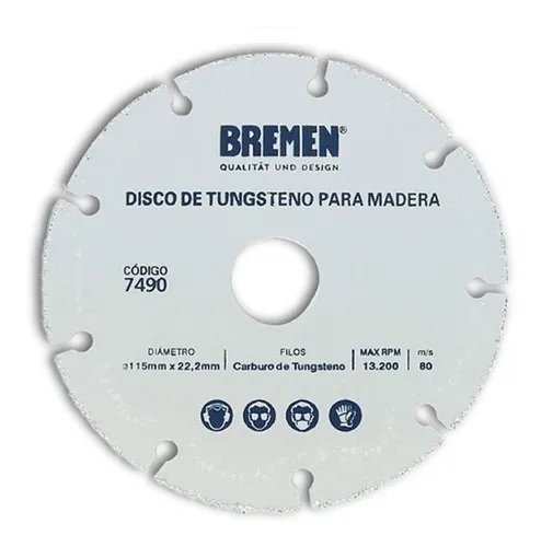 DISCO DE TUNGSTENO P/MADERA BREMEN 7490