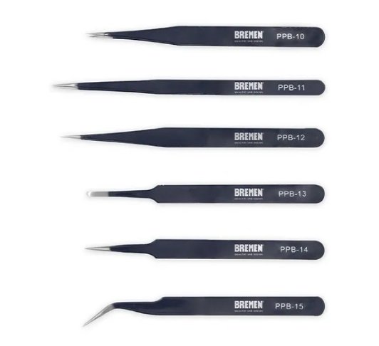 PINZAS DE PRECISION BRUSELAS EN JUEGO (6 PZS) BREMEN 7738