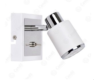 Aplique JULITA GU10  1 Luz con interruptor. BLANCO