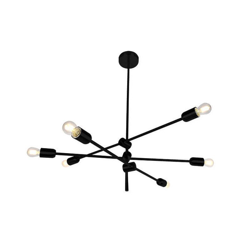 Plafn de techo CORONA 6  E27 6X60W  Color Negro