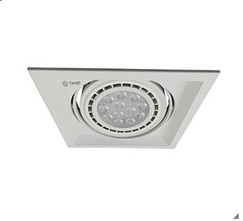 Embutido ZAFIR 1xAR111 180mm X 180mm - 45mm prof. BLANCO. Ca