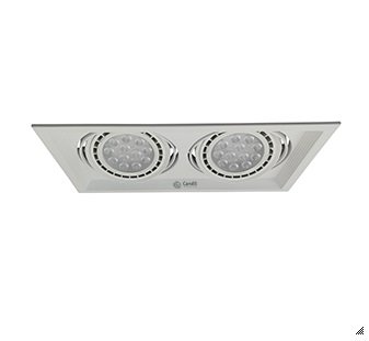 Embutido ZAFIR 2xAR111 180mm X 335mm - 45mm prof. BLANCO. Ca