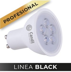 LAMPARA CANDIL GU10 5W  3000K 30 DIMMERIZABLE BLACK SERIES