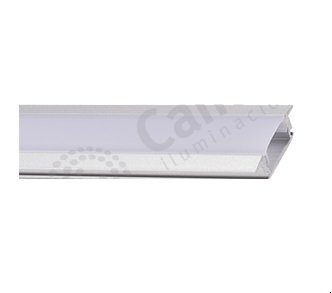 Perfil de aluminio de empotrar c/difusor PC 2m - 17,5x6,9mm