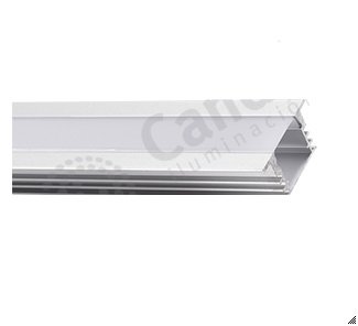 Perfil de aluminio de empotrar c/difusor PC 2m - 17,4x12mm (