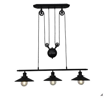 Plafón de techo DEPOT - E27 3X60W - Color: Negro Texturado