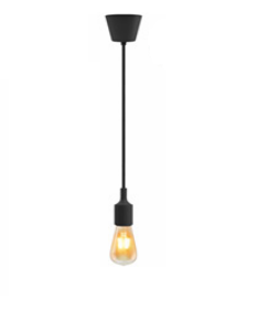 COLGANTE VINTAGE PVC NEGRO C/CABLE TEXTIL