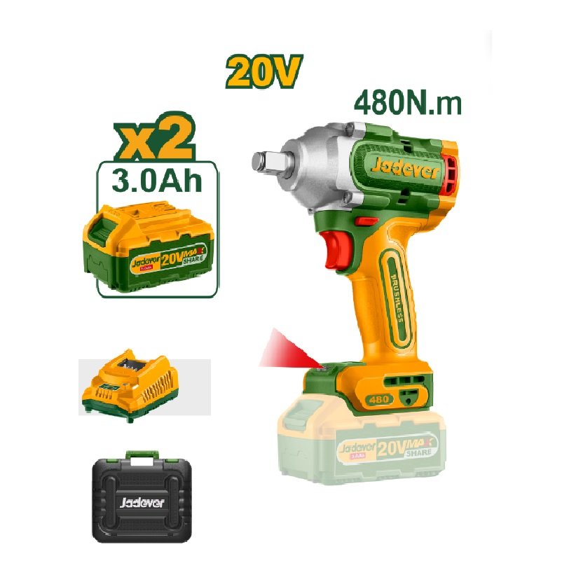LLAVE DE IMPACTO 1/2 2200RPM 1.5AH 20V C/BAT (2) Y CARG JAD