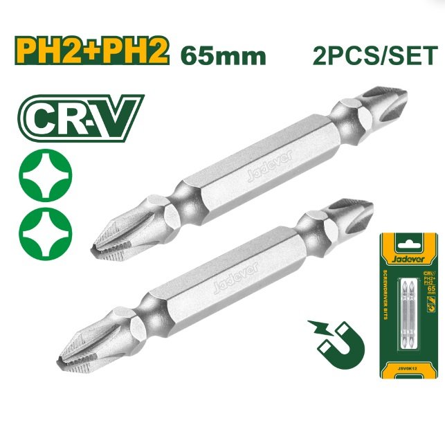 PUNTAS DE DESTORNILLADOR DOBLE 65MM - 2 PIEZAS JADEVER