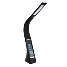 LAMPARA DE MESA BOSTON-V NEGRA 9W C/RELOJ+ALARMA+TMP°C
