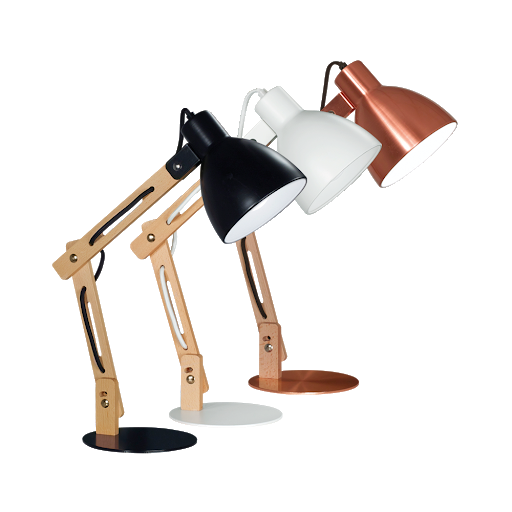LAMPARA DE MESA GENK-V MADERA Y NEGRA