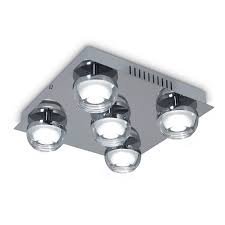 PLAFON CUADRADO CROMO C/TULIPAS LIER-P 5X5W