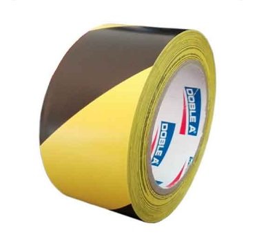 CINTA DEMARCACION PISOS AMARILLO Y NEGRO ADHESIVA X 30MTS