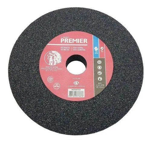 PIEDRA ESMERIL CARBURUNDUM 203x25x19mm GR60 USO GRAL