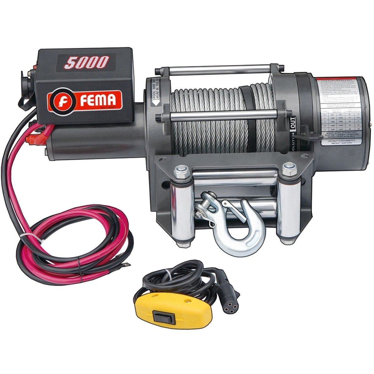 APAREJO ELECTRICO FEMA 2271KG 12V  CABLE 6 X 24MT