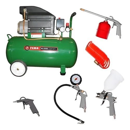 COMPRESOR FEMA 50 LTS 2 HP 220V  KIT 5 PZS