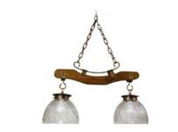 COLGANTE 2 LUCES MADERA A-218
