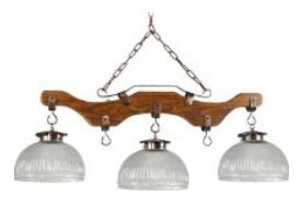 COLGANTE 3 LUCES MADERA COBREADO A-319