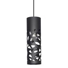 COLGANTE CILINDRO CALADO TUBO 2 E27 NEGRO