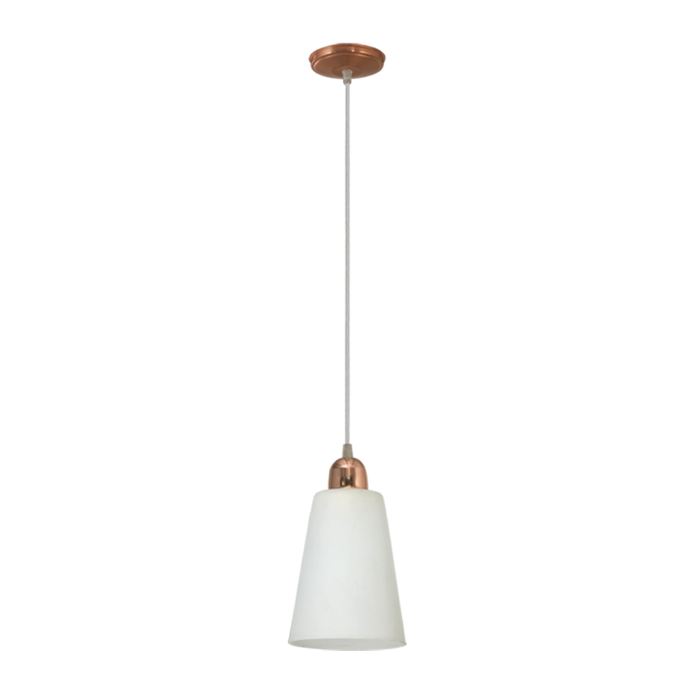 COLGANTE CONICO C/TULIPA SATINADA Y TACITA NEGRA C183