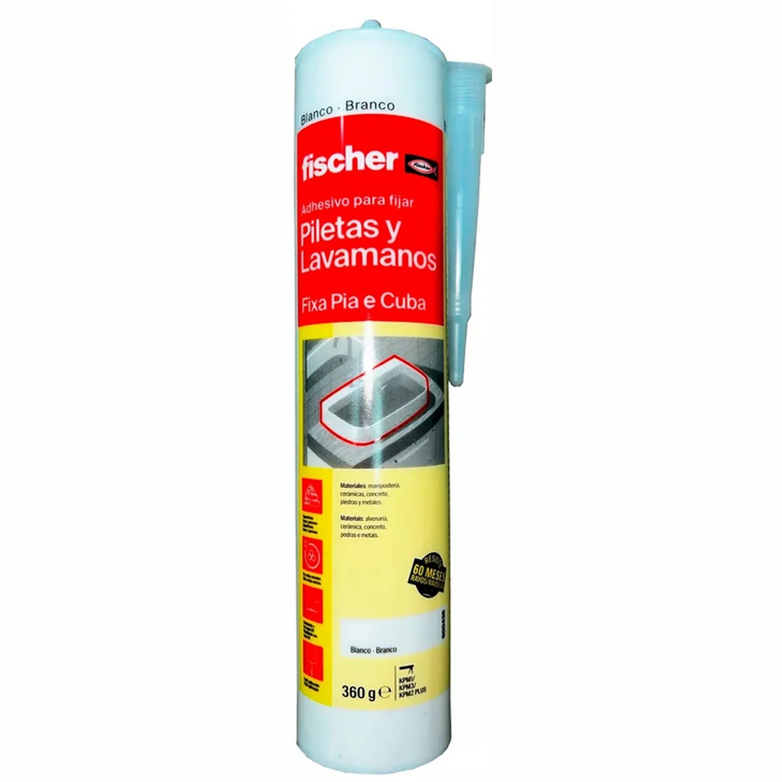 ADHESIVO PILETAS DE LAVATORIO BLANCO FISCHER