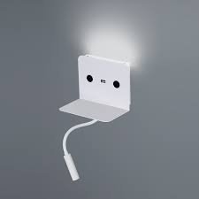 APLIQUE CABECERA C/USB DOBLE FUNCION BLANCO BED-USB