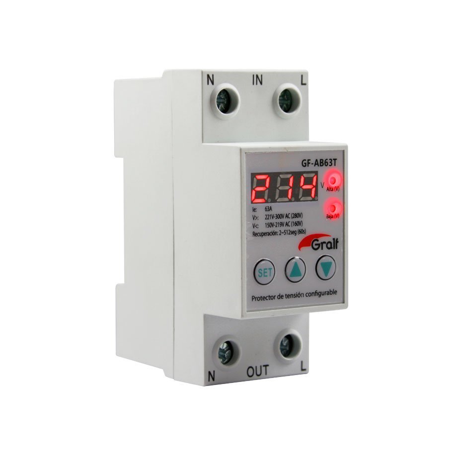 PROTECTOR DE TENSION C/VOLTIMETRO CONFIGURABLE GRALF