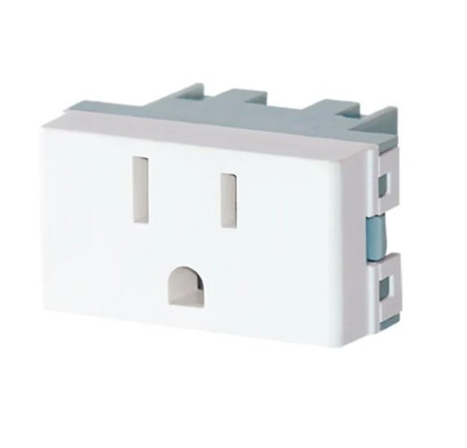 TOMACORRIENTE BIPOLARTIERRA 125Vca15A BLANCO JL