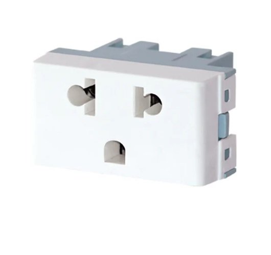 TOMACORRIENTE BIPOLARTIERRA 125/250Vca  15/10A BLANCO JL