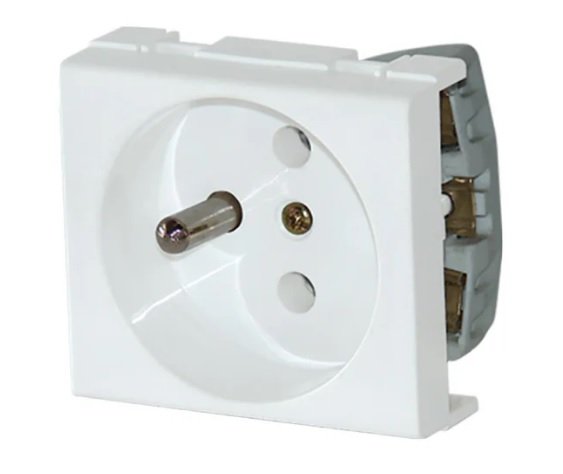 TOMACORRIENTE BIPOLAR  TIERRA SCHUKO BLANCO JL