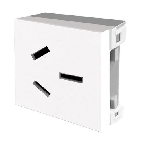 TOMACORRIENTE DOBLE MODULO BIPOLARTIERRA BLANCO JL