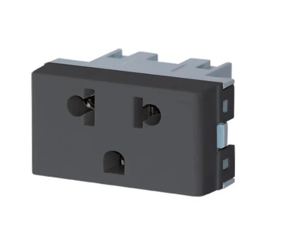 TOMACORRIENTE BIPOLARTIERRA 125/250Vca  15/10A GRIS JL