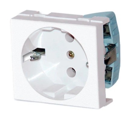 TOMACORRIENTE BIPOLAR  TIERRA SCHUKO BLANCO PLATINUM