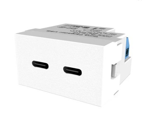 TOMA USBC DOBLE DE CARGA 3A BLANCO PLATINUM