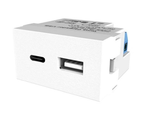 TOMA USB  USBC DE CARGA 3A BLANCO PLATINUM