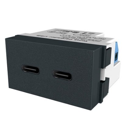TOMA USBC DOBLE DE CARGA 3A NEGRO PLATINUM