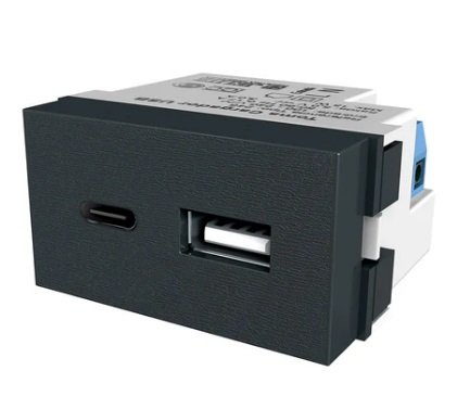 TOMA USB  USBC DE CARGA 3A NEGRO PLATINUM