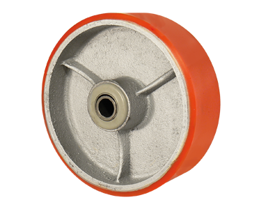 RUEDA POLIURET ROJA SOLA SIN BASE 100MM