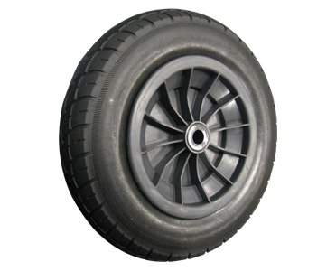 RUEDA SEMINEUMATICA LLANTA PLASTICA 375X80 EJE 19MM