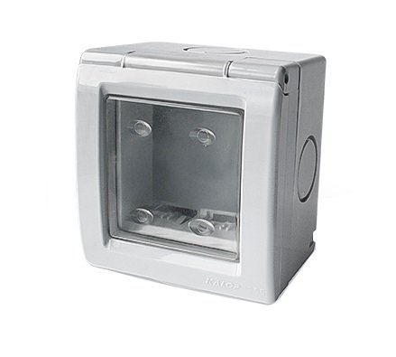 CAJA CAPSULADA 2 MODULOS C/TAPA TRANSPARENTE IP55 KALOP